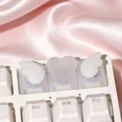 Cute Personalized Keycaps Wings Crystal Keycaps For Mechanical Keyboard Personalized