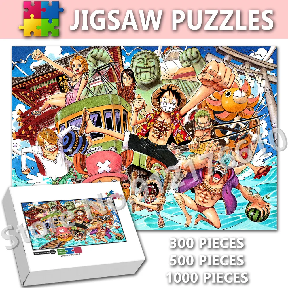 ONE PIECE Anime Assembling Puzzles Ocean Adventure Luffy Zoro Nami Jigsaw Puzzles Decompression Educational Toys Christmas Gifts