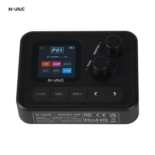 Imagen 2 del producto M-VAVE Pocket AMP Mini amplificador de bajo de guitarra 1,54 pantalla LCD a Color 1450mAh procesador de efectos de escritorio de Control de aplicación multifunción personalizado
