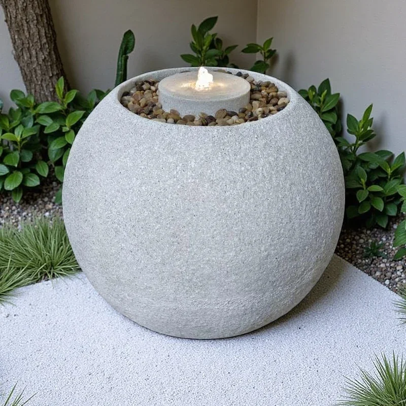 Creative Sphere Water Fountain for Indoor Outdoor Garden Patio Villa Yard Home Decor