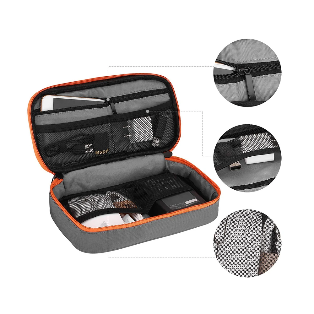 Portable Electronic Accessories Travel case,Cable Organizer Bag Gadget Carry Bag for iPad,Cables,Power,USB Flash Drive, Charger