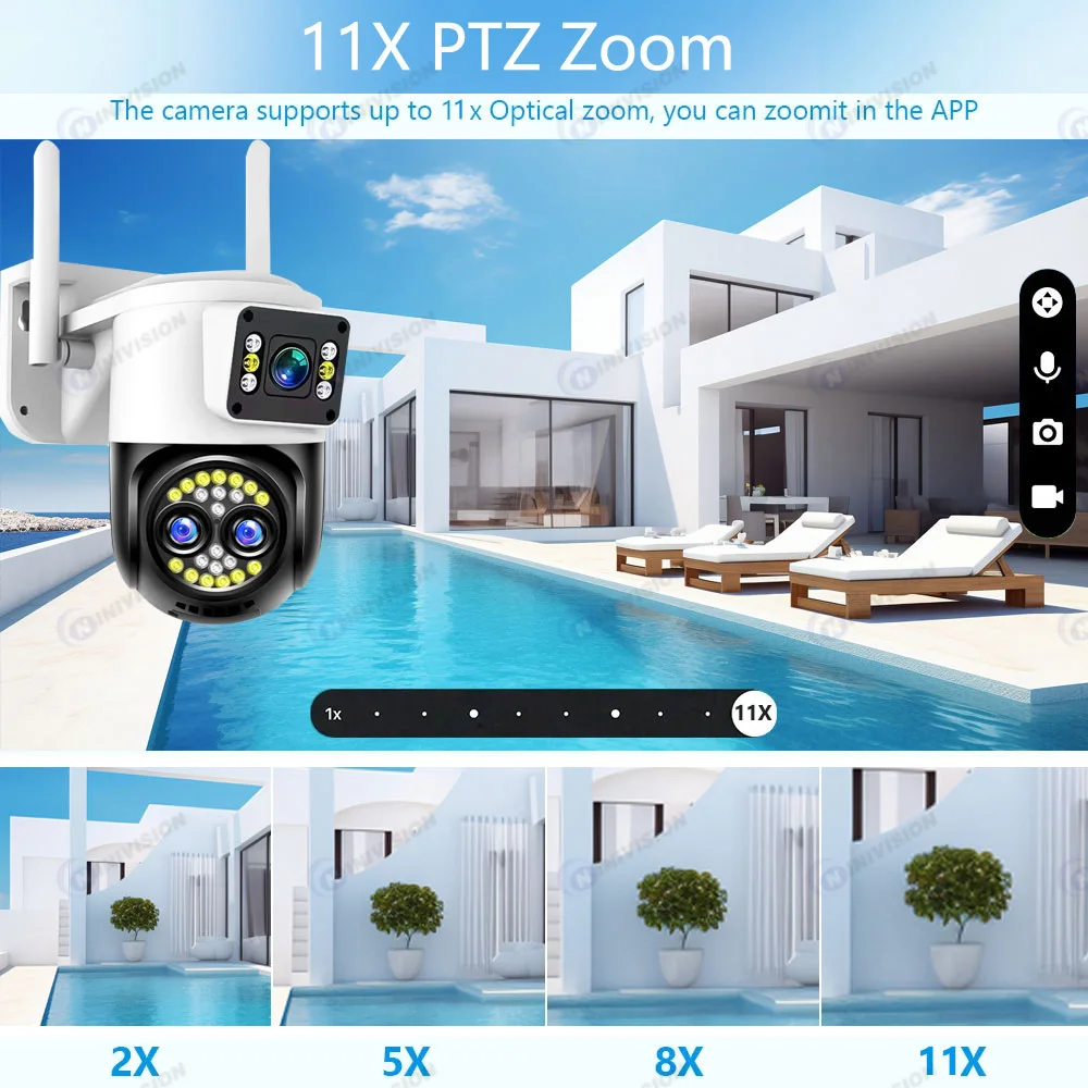 11x ptz Zoom 12mp 6k Wifi IP-Kamera drei Objektive drahtlose Outdoor-Samsung Home Security Schutz Tracking CCTV-Video überwachung