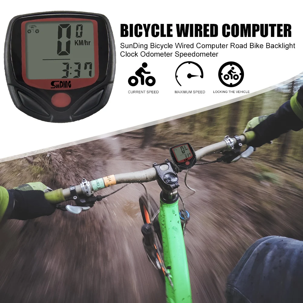 

SUNDING 548B Waterproof MTB Bike Wire Speedometer Digital LCD Odometer Cycling Speed Counter Code Table Bicycle Accessories