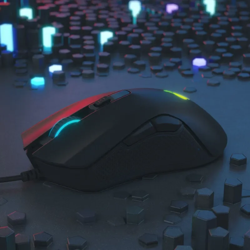 CHERRY MC1.1 Mouse para jogos com fio 7200DPI RGB Sensor óptico Design ergonômico para PC Mac Esports Office