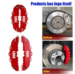 4Pcs Car 3D Disc Brake Caliper Covers Front & Rear M+S Racing Disc Brake Caliper Plastic Covers for 18.3-23.6