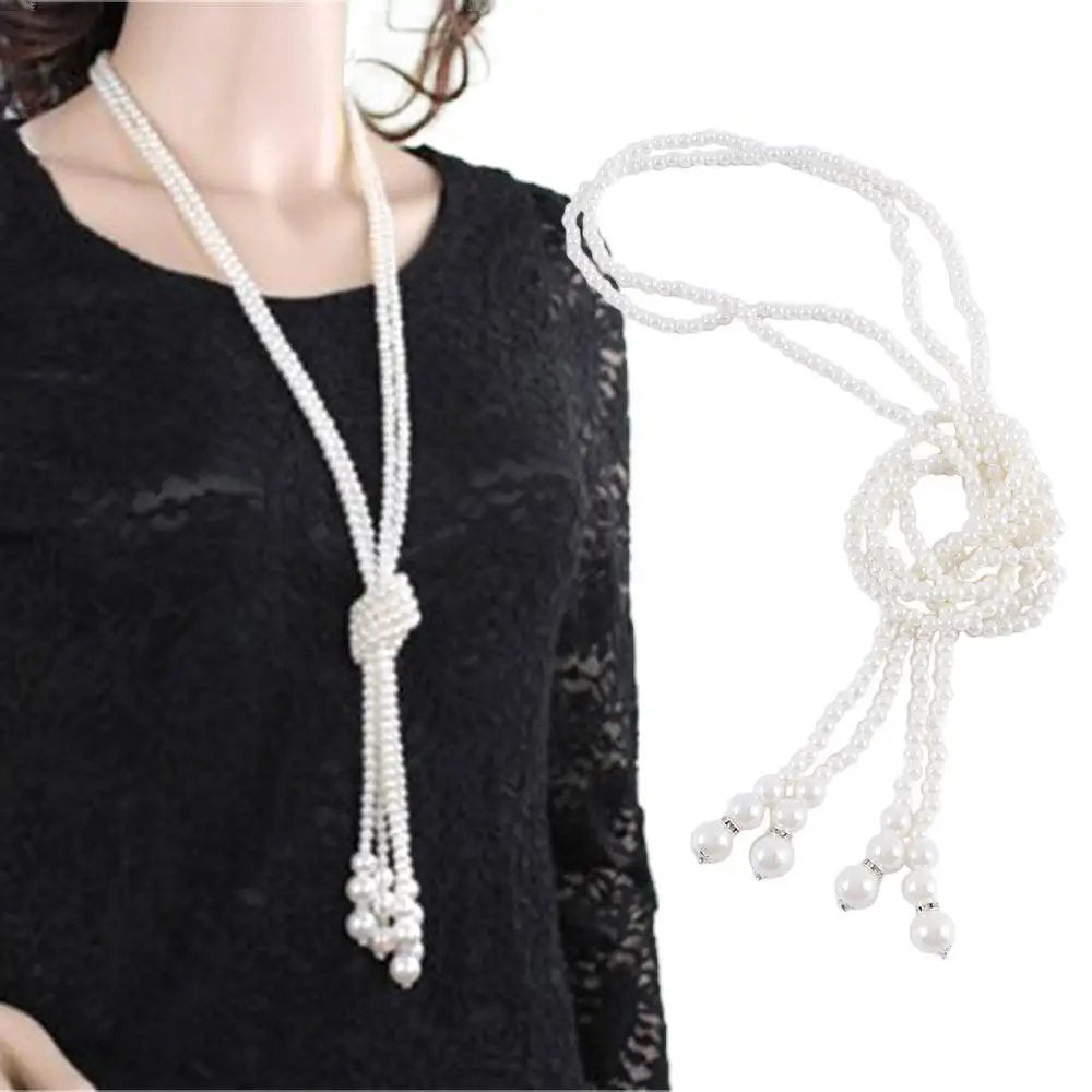 

Elegant Adjustable Double Layer Faux Pearl Crystal Vintage Necklace Choker Dress Decoration Korean Waist Belt Women Waistband