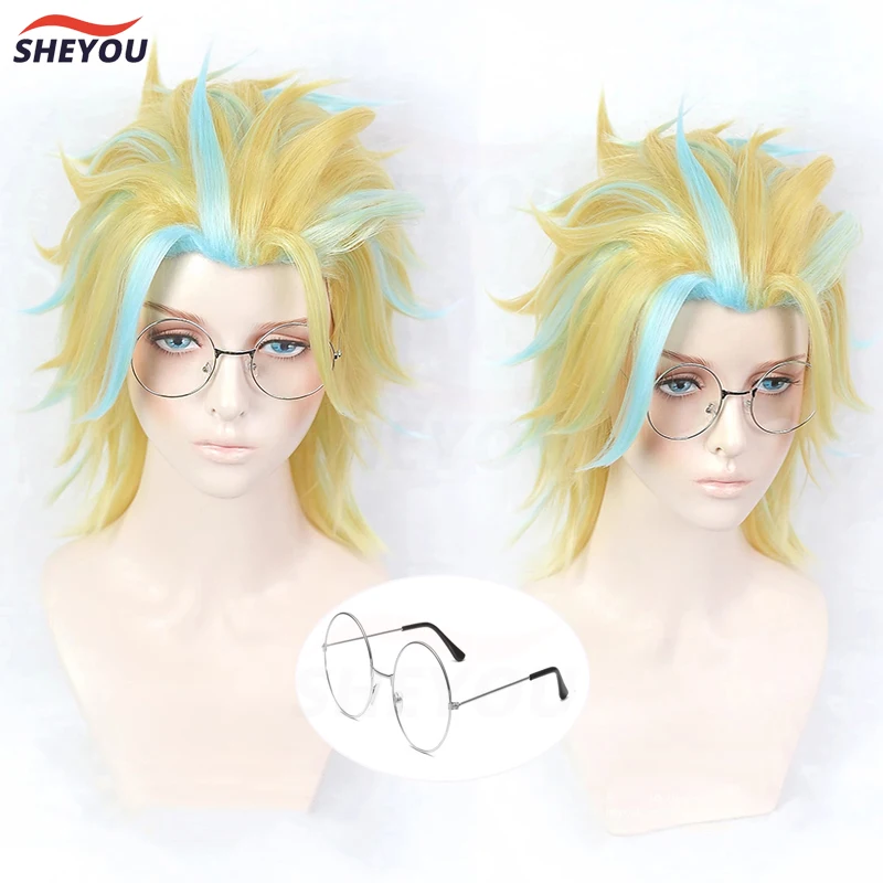 

Rindo Haitani Cosplay Wigs Anime Haitani Rindo Golden Mixed Heat Resistant Synthetic Hair Halloween Anime Party Wig + Wig Cap