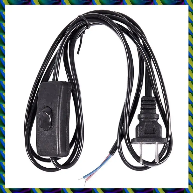 Ежедневно 3X вилка США 1,8 м шнур питания кнопка включения/выключения AC110V 3A AC250V 6A черный