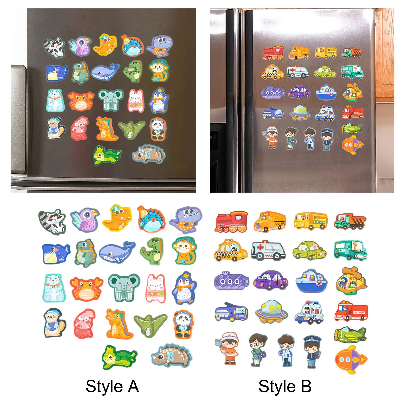 Cute Fridge Cartoon Educational Learning Activities Refrigerator Toy for 3-6 Year Old Boys Girls Birthday Gifts