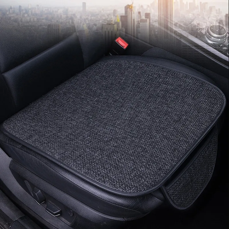 1Pc Universal Car Breathable Flax Seat Cover Front Breat Seats Cushions Protector Covers for all seasons ,non-slip