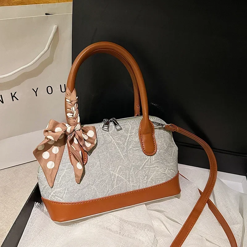 

2025 Women's Luxury Retro Folded Shell Tote Bag - Fashionable Printed Handbag with Wrinkle Design for Work & Daily Use