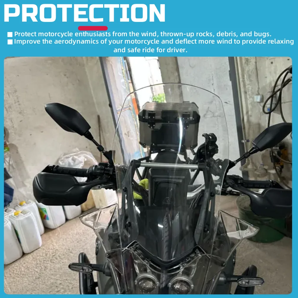 For Yamaha Tenere700 XT700Z 2019-2024 Tenere 700 Windshield Windscreen Motorcycle Wind Deflector Shield Screen Accessories
