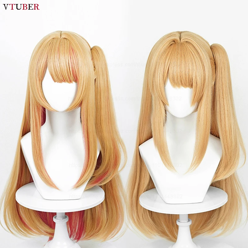 2 Styles Hoshino Rubii Cosplay Wig Anime Ruby Hoshino Orange Gold Rose Pink Heat Resistant Synthetic Hair Anime Wigs + Wig Cap