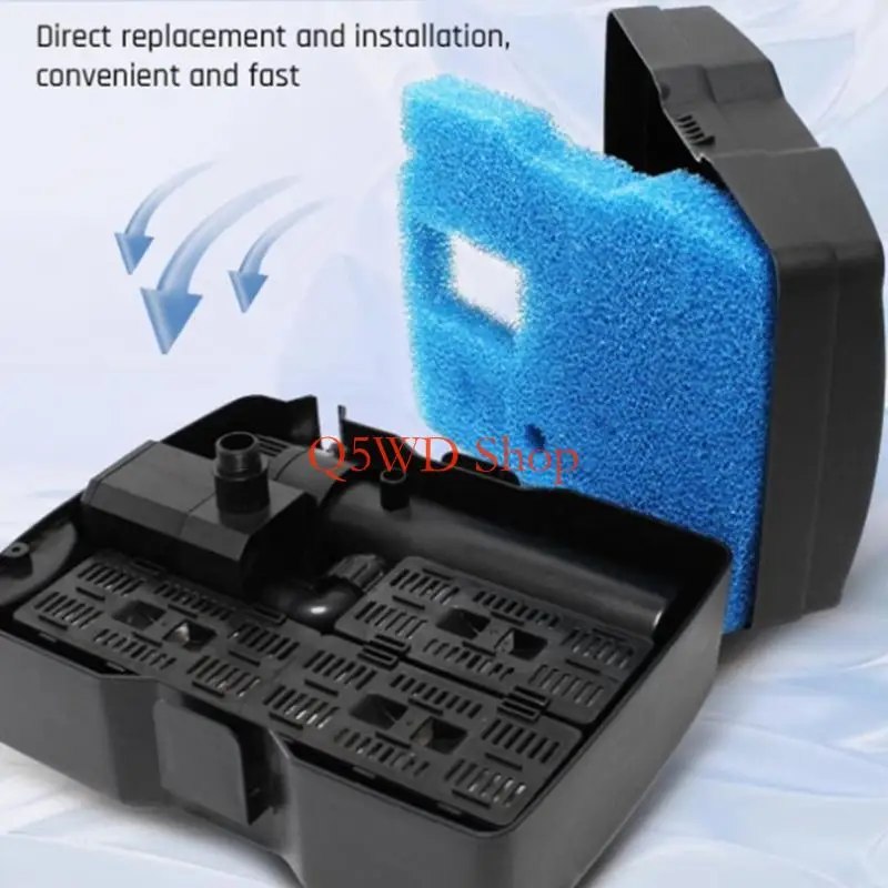 Q5WD Multiple Purpose Fan Filter Spongiform Set 660GPH Resists Water Damage Simple