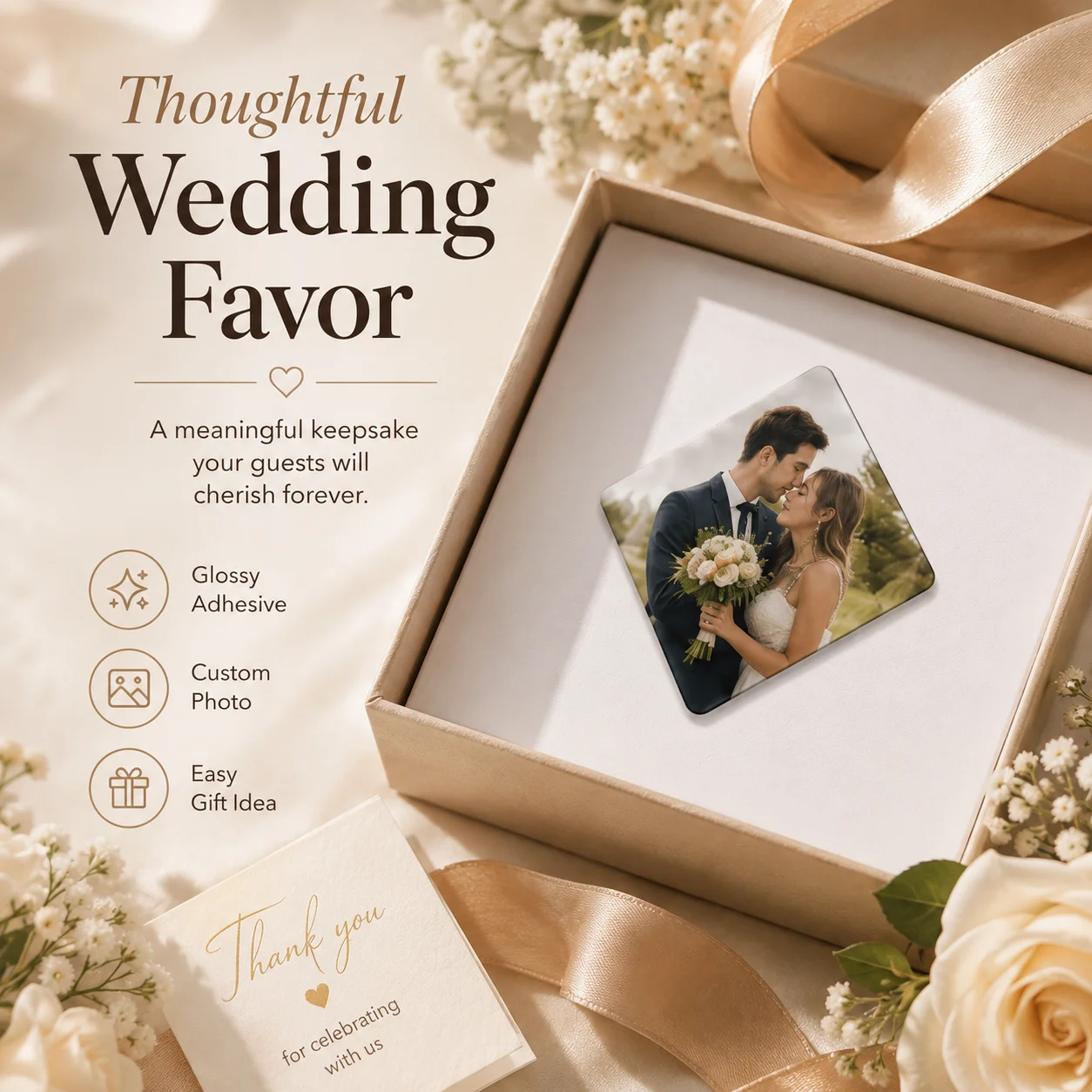 Custom Photo Tie Sticker Personalized Wedding Tie Decal Self Adhesive Couple Picture Label Groom Keepsake Gift Decoration Favor