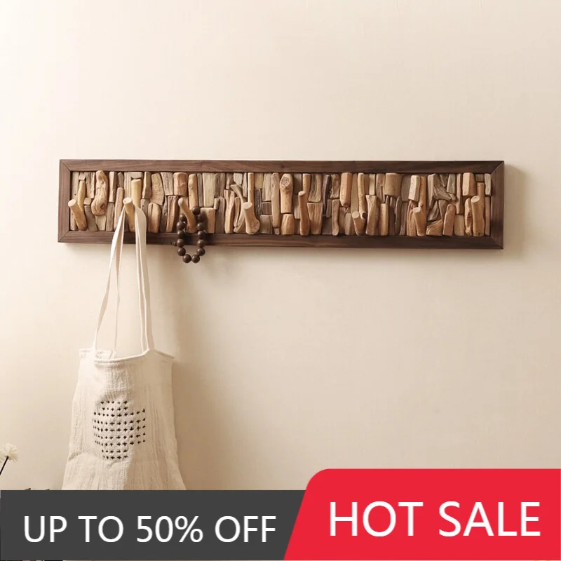 Wall Hanging Clothes Rack Wooden Living Room Entrance Organizer Clothes Racks Bedroom Boutique Portable Storage Coat Racks Hook