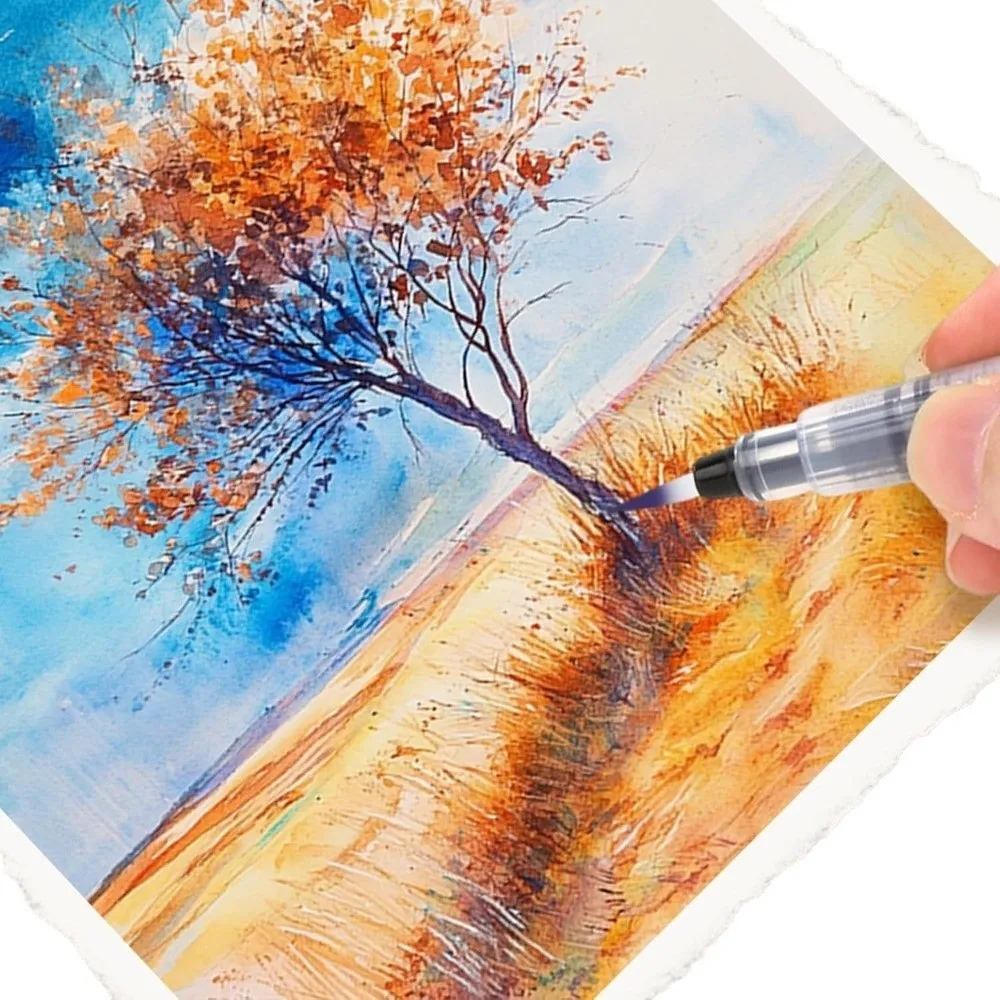Retro 20 Sheets Watercolor Paper Blank Handmade Painting Paper Rough/Textured Hairy Edge Cotton Paper White Textured Paper