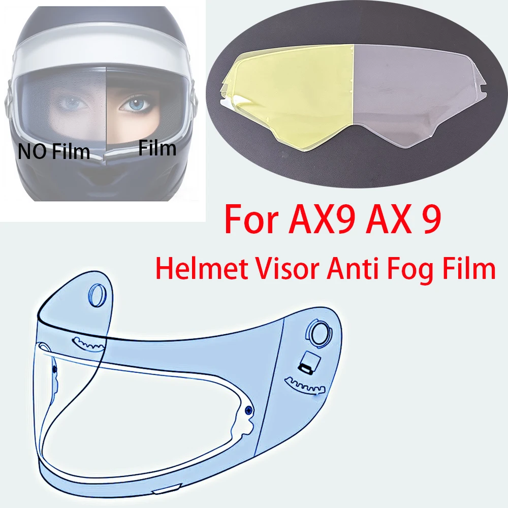 

For Anti Fog Film For AGV AX9 AX 9 Motorcycle Helmet Accessories Fog Resistant Moto Casco Lens Sticker Shield Replacement