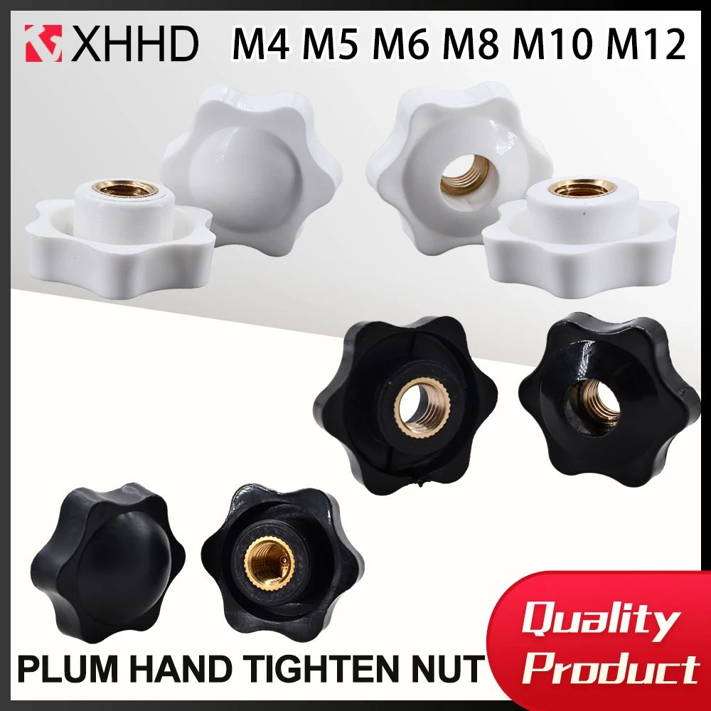 エクサリーハンドブノブヘッド、ホール、ブラインドホール、プラムハンドル、ナットスター、プラスチック、耐熱性、m4、m5、m6、m8、m10、m12