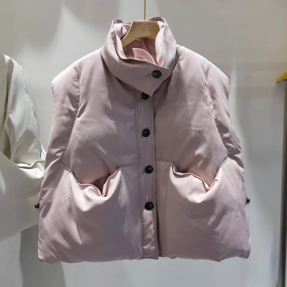 Winter 90% Weiße Ente Unten Weste Puffer Jacke Winter Frauen Stehen Kragen Zipper Parkas frauen Ärmellose Mantel Winter Outwear