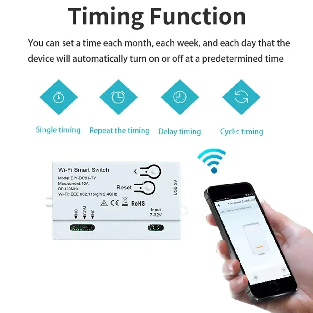 Mini Módulo de interruptor Wifi Tuya, compatible con la aplicación Life, Alexa, Google Home, Control por voz