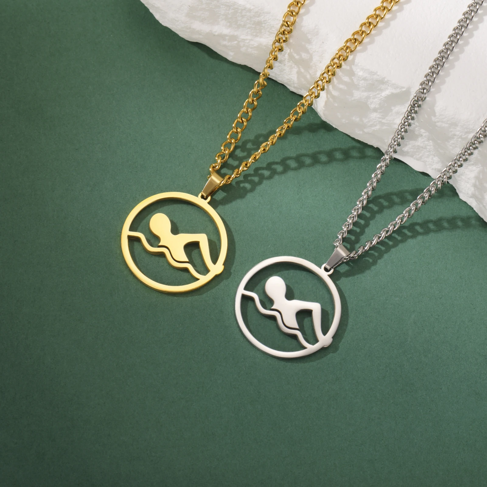 Jugend Freestyle Schwimmen Halskette Edelstahl Sommer Schwimmen Charm Anhänger Männer und Frauen Sport Schwimmen Schmuck Geschenk