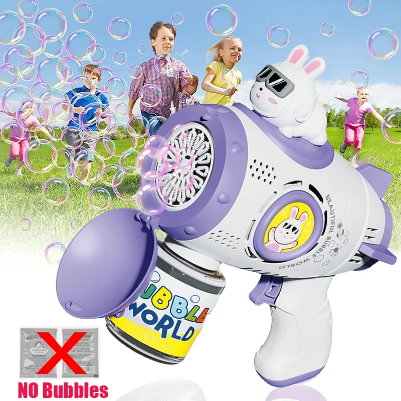 Bubble Gun Rocket Soap Spaceman Bubbles Machine Christmas Gift Gun Shape Automatic Blower With Light Pomperos Toys For Kids