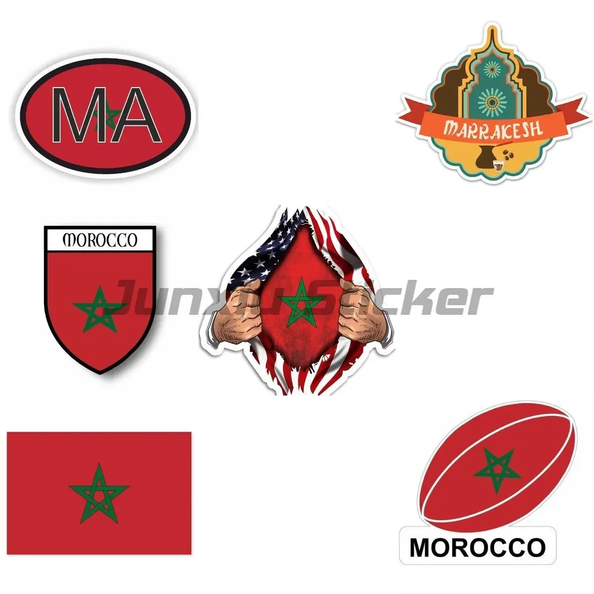 

Morocco Coat of Arms Decal Shield Body Decals Vinyl Sticker Motorcycle Decals for Truck Window Accessories Camper Car Sticker