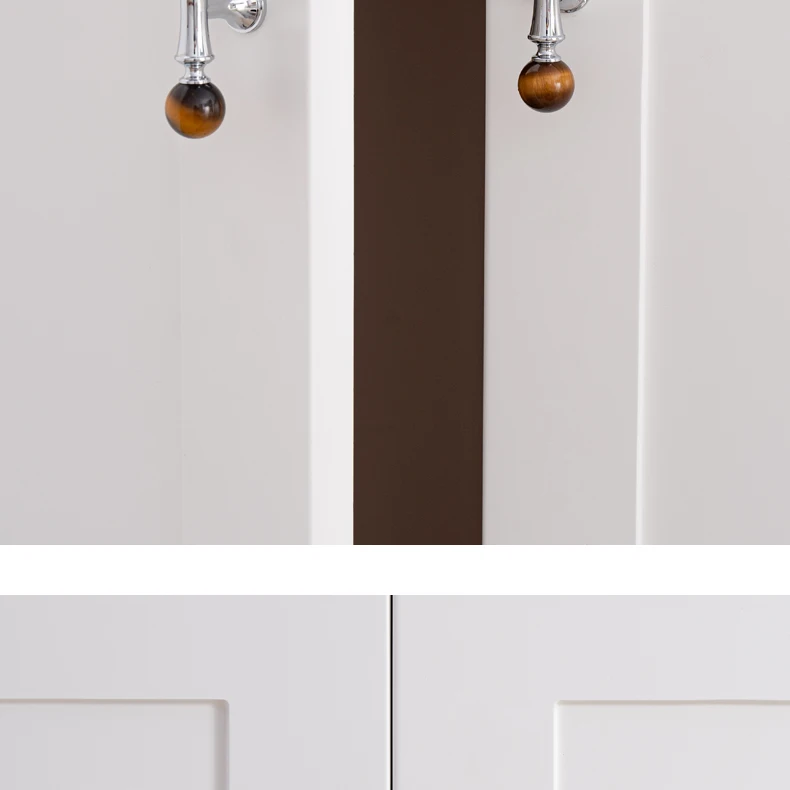 Crystal style cabinet handle with chrome finished brass base — product image 13