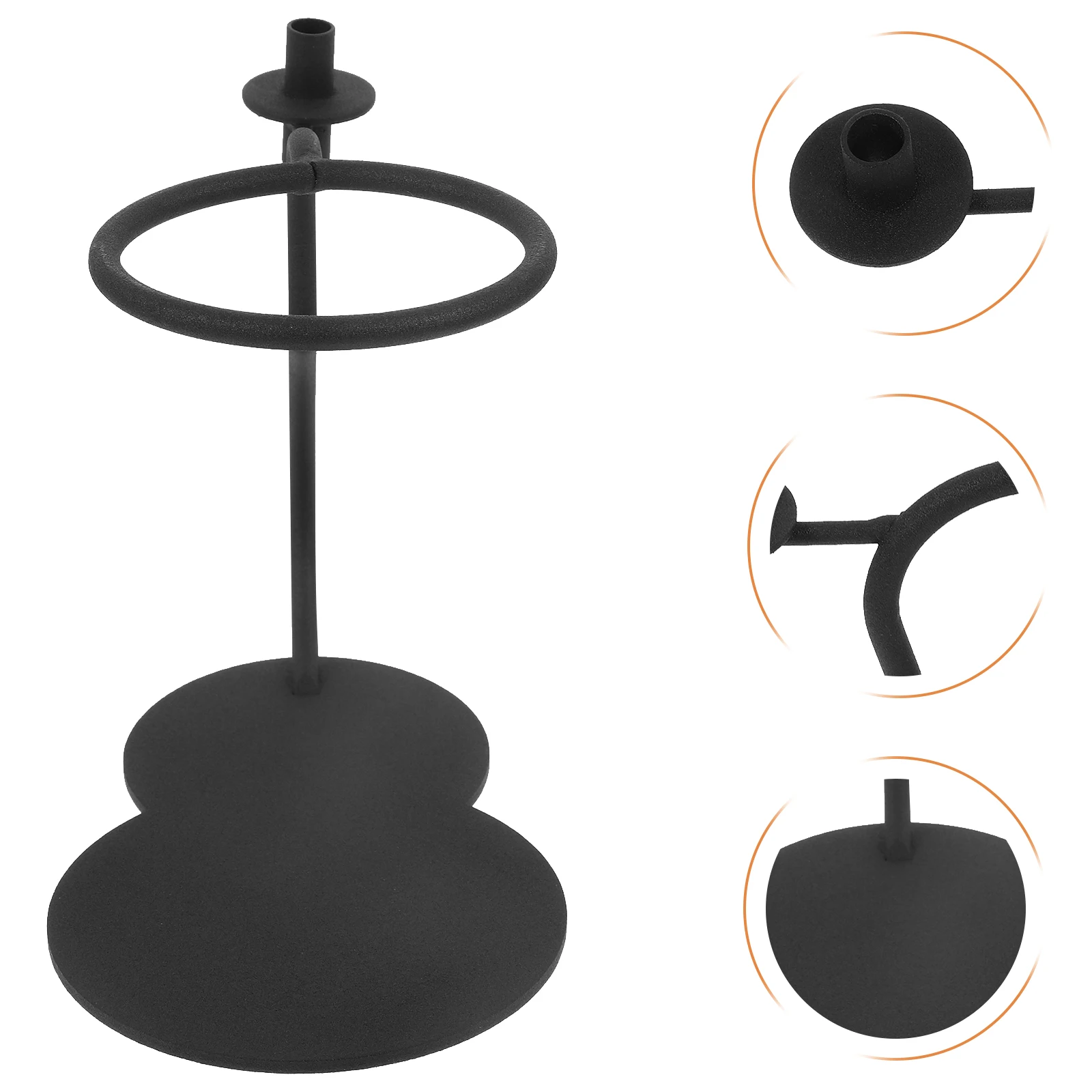 

Cast Iron Teaware Rack Black Gourd Design Drip Proof Tea Strainer Kit Stand Desktop Organizer for Home Office Use