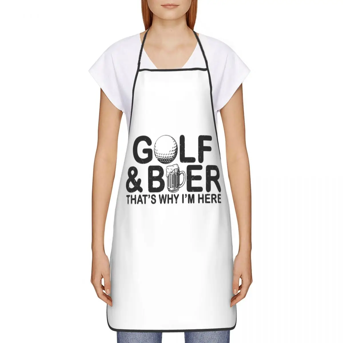 Custom Bib Funny Golf And Beer Quotes Aprons Men Women Unisex Adult Chef Cooking Kitchen Tablier Cuisine Gardening