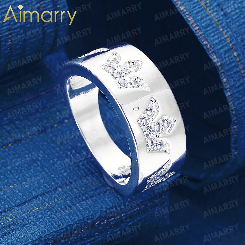 925 Sterling Silver 7-10# Smooth Crown Set with AAA Zircon Ring Women's Gift Engagement and Wedding Anniversary Fashion Jewelry