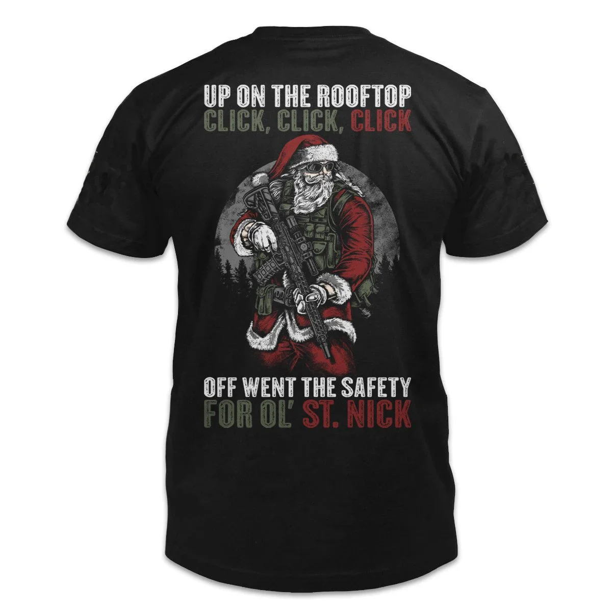 Funny Design Tactical Santa's on Patrol Christmas Gift Mens T Shirt. 100% Cotton O-Neck Casual T-shirts Loose Top New Size S-3XL