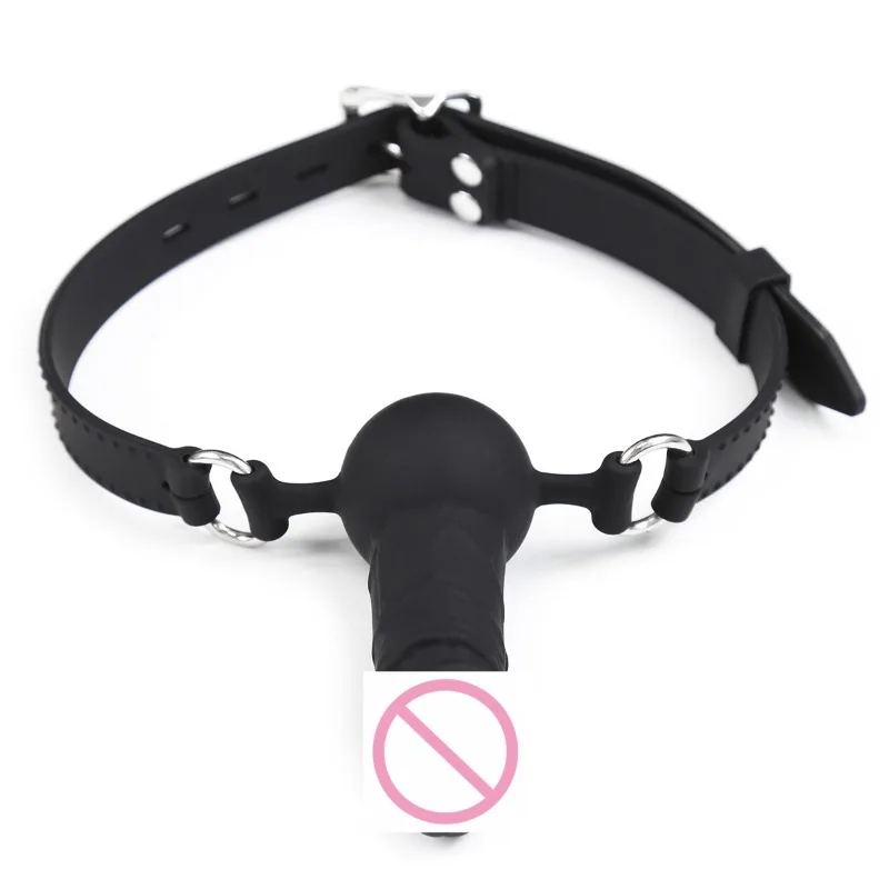 Tapón de boca de pene simulado BDSM, consolador Oral, Bondage, mordaza, juguete sexual para hombres y mujeres, para pareja cinturón de castidad, accesorios de masturbación Anal