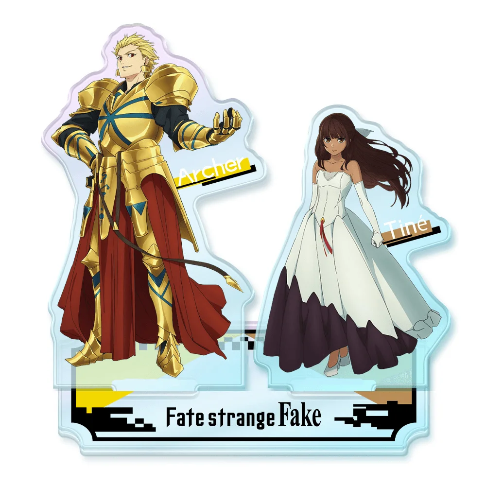 15cm Fate/Strange Fake Saber & Ayaka Acrylic Stand Keychain Anime