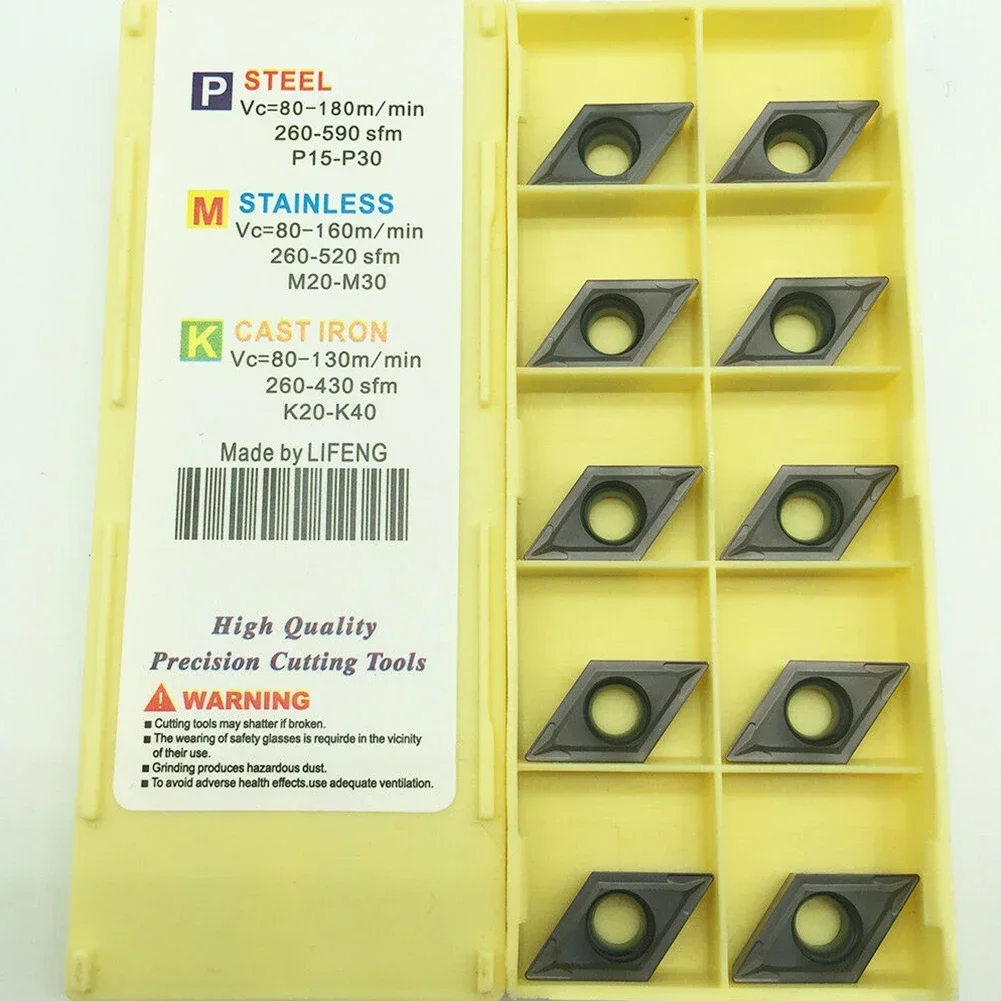 Carbide Inserts 10Pcs DCMT11T304 LF6018 Carbide Inserts for Stainless Steel Turning High Durability and Tight Tolerance