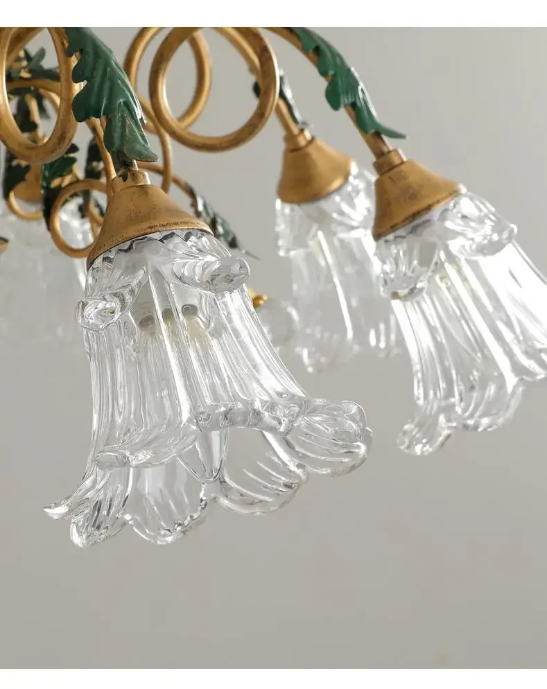 

Французская ретро-люстра для гостиной, прозрачная стеклянная хрустальная люстра класса люкс, дизайнерский светильник для высоких потолков, для ресторанов среднего и высокого класса