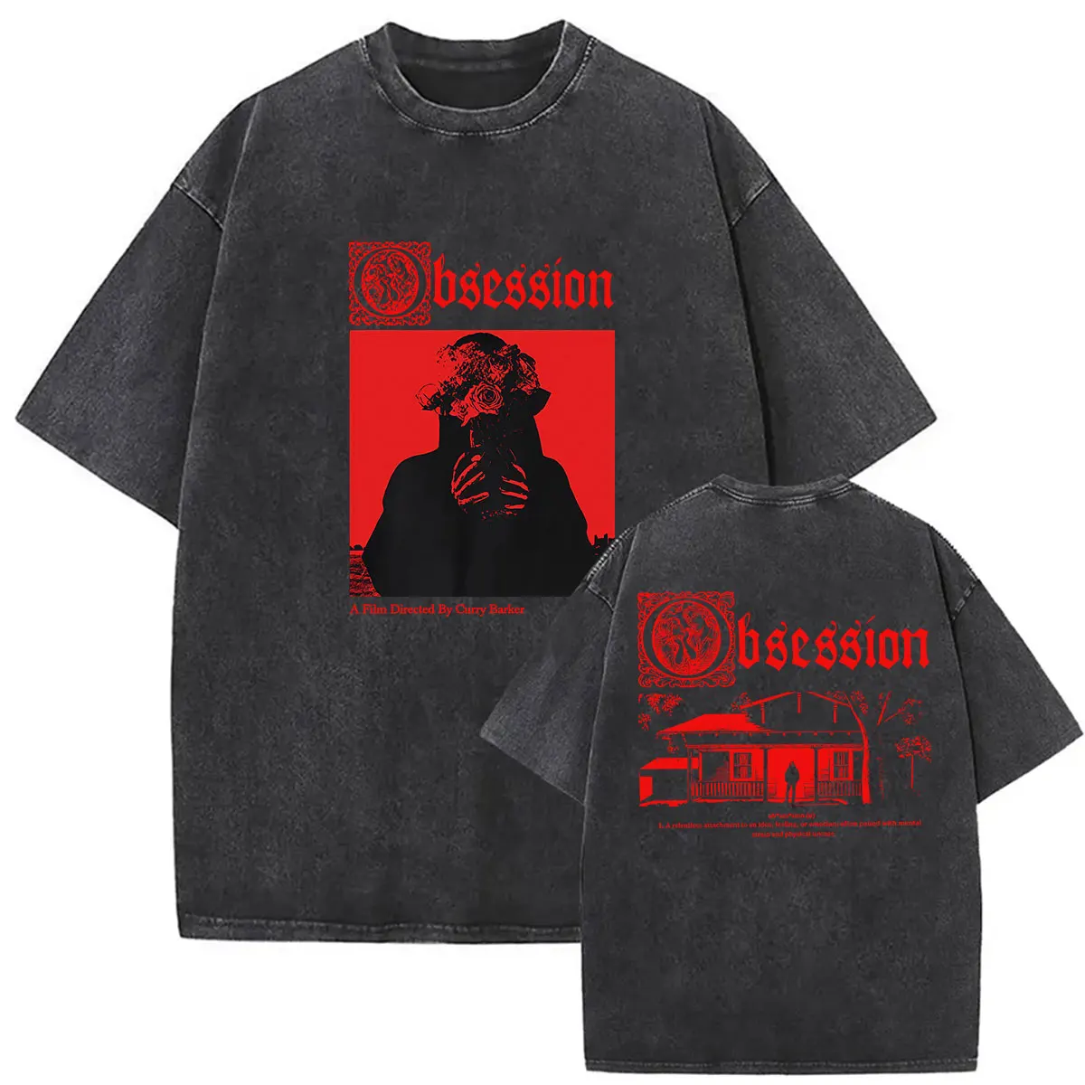 Vintage Washed Obsession Horror Movie 2026 Graphic T Shirt Men Women Fashion Oversized T-shirts Classic Gothic Clothing T-shirt