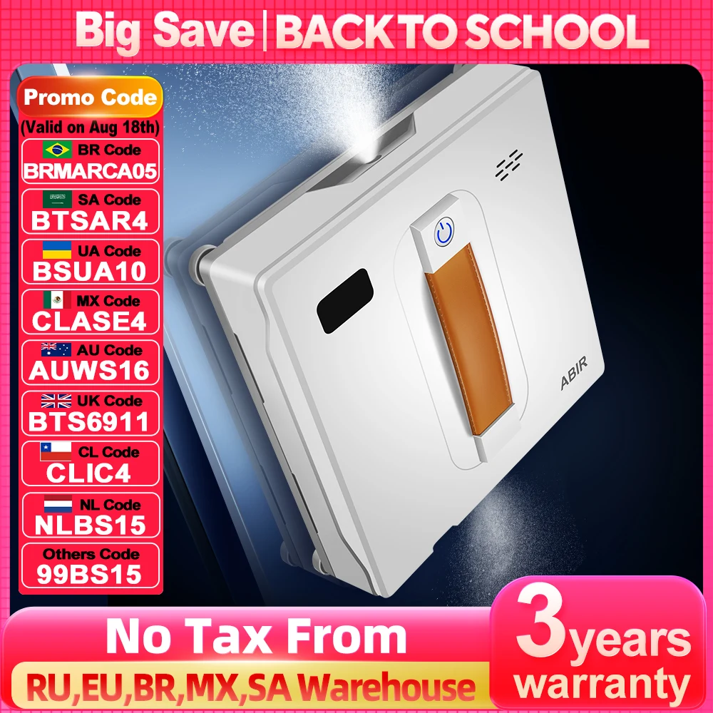 Revolutionary Window Vacuum Robot Cleaner ABIR WD8 – Now 99.99!