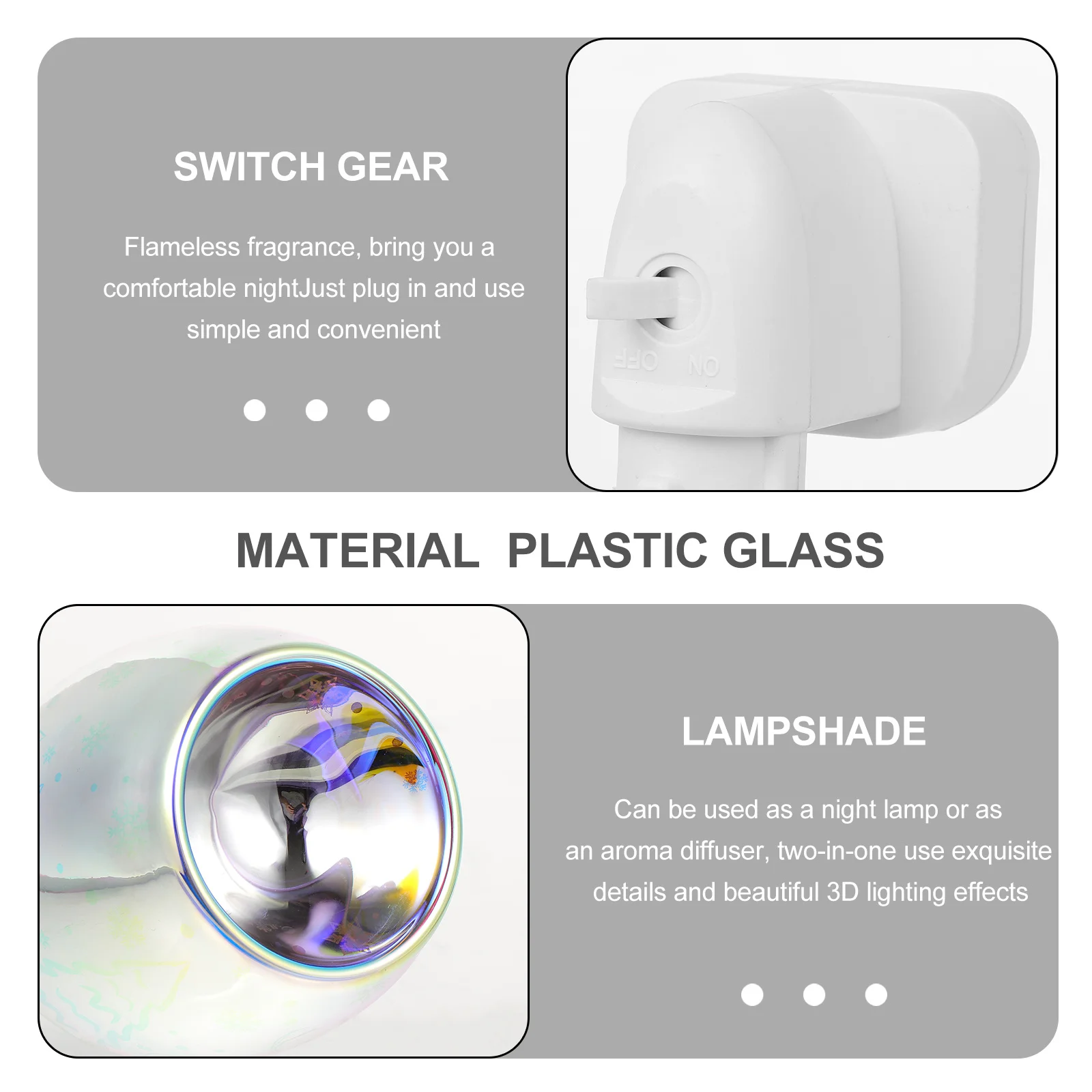 1 قطعة ضوء الليل ثلاثية الأبعاد مع وظيفة الناشر رائحة الشمع ذوبان دفئا مصباح للاستخدام الداخلي غرفة نوم اليوغا سبا الديكور