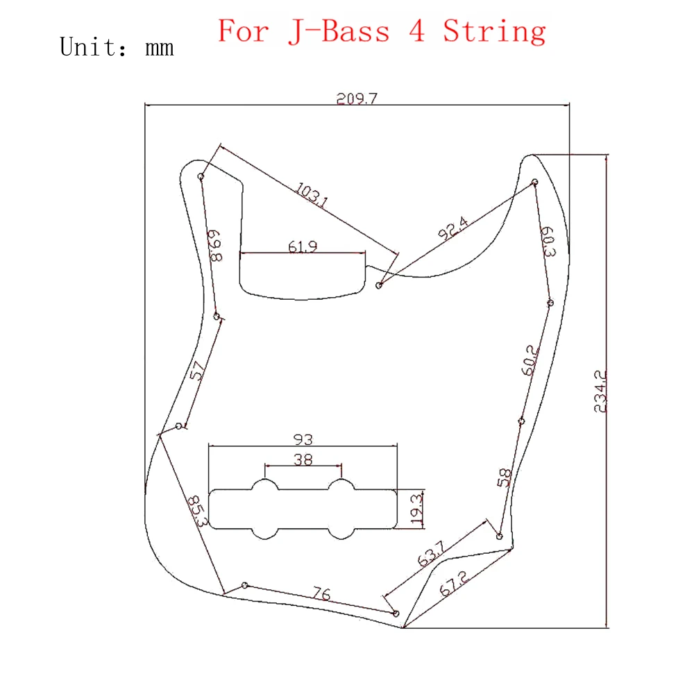 1Pcs Guitar Pickguard 3 Ply 10 Hole Jazz Bass JB 4String  Pickguard For JB Bass guitar with 10pcs Screw view 6