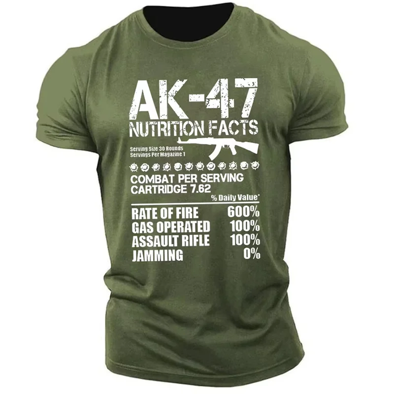 New AK-47 T-Shirt Russian Kalashnikov Military Rifle Black T Shirt for men Soviet USSR CCCP AK 47 Gun Vintage Designer Tee Shirt