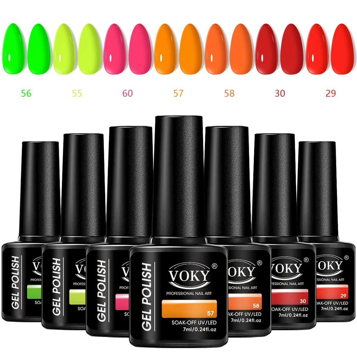 

VOKY 7-Piece Nail Polish Set, DIY Nail Art Design Decoration All-In-One Gel Nail Art Polish Set with Solid and Shiny Colors