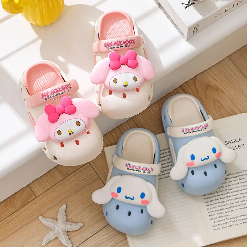 Sanrio Hello Kitty Kids Summer Indoor pantofole antiscivolo Cartoon My Melody Soft Bottom New Cute Cinnamoroll Baboosh Girl Gift