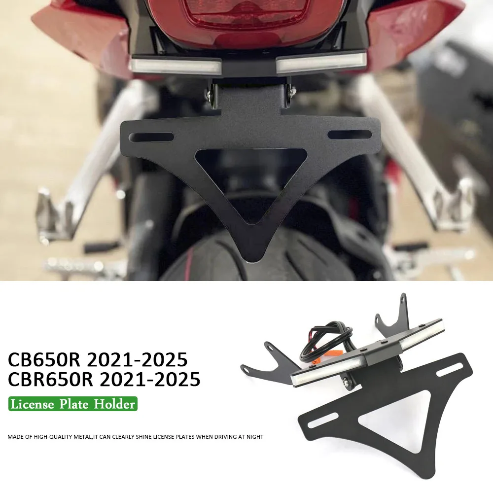 

For Honda CB650R CBR650R License Plate Holder Motorcycle CNC Tail Tidy Fender Rear Tail Bracket CBR 650 R CB 650R 2021-2025