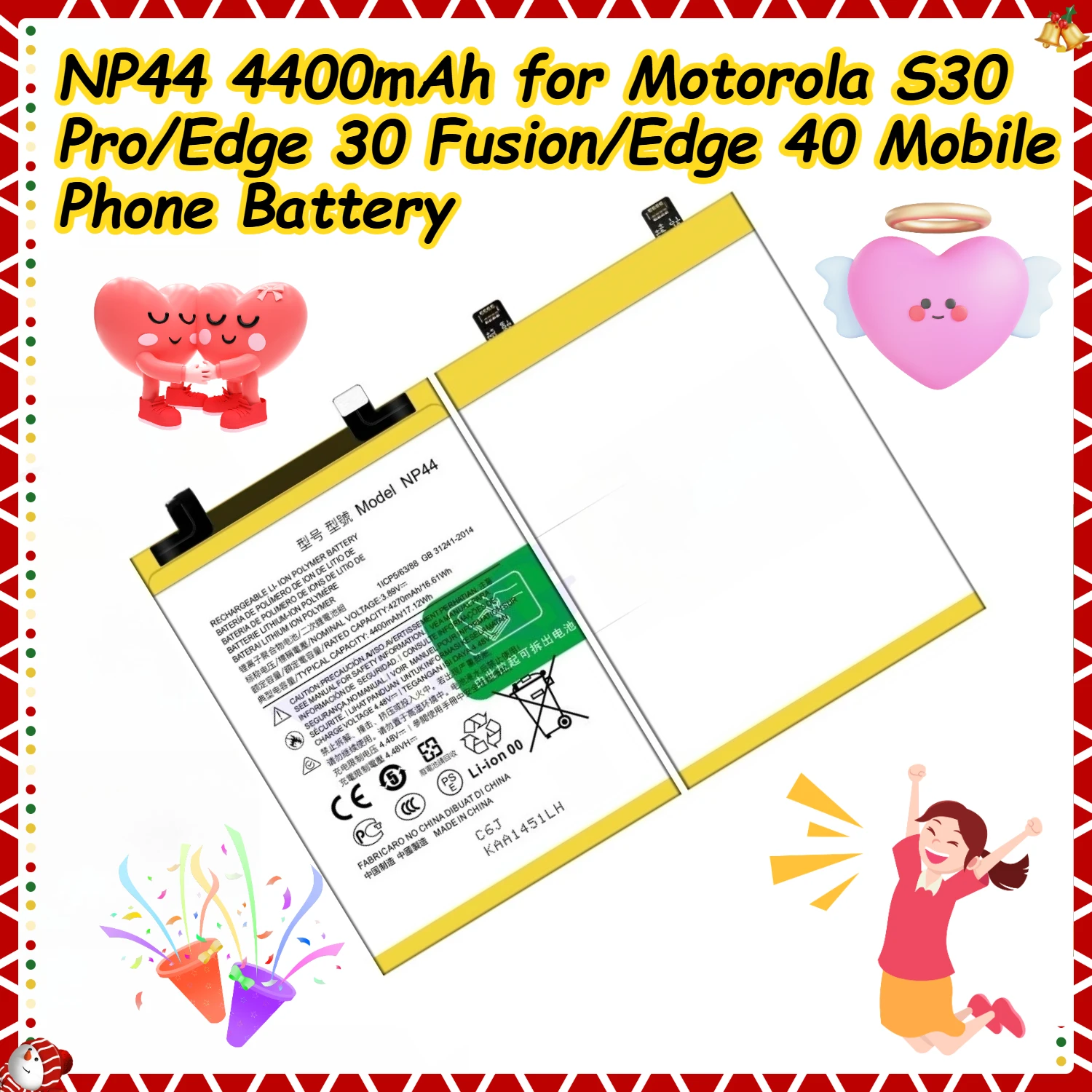 

NP44 4400 мАч для Motorola S30 Pro/Edge 30 Fusion/Edge 40 аккумулятор мобильного телефона