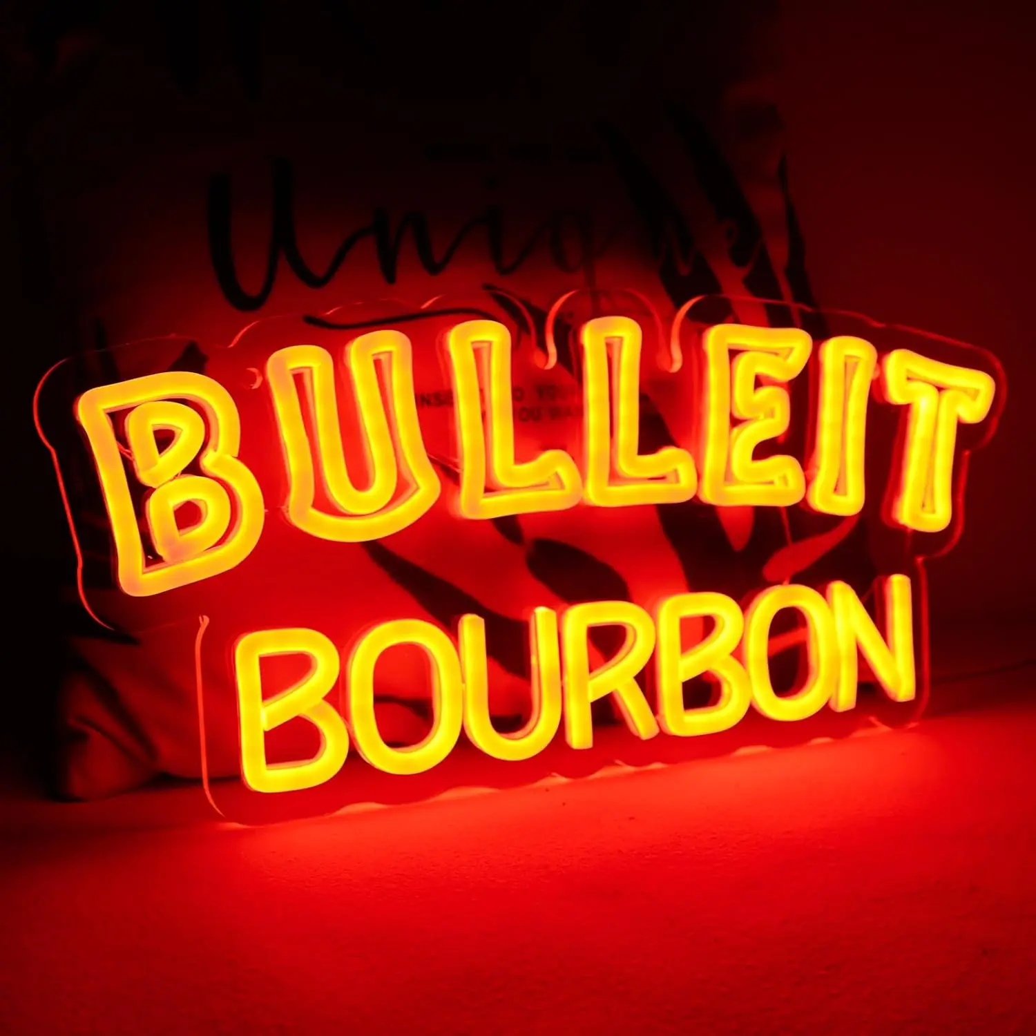 Bourbon Whiskey Neon Sign for Bar Pub man Cave Party,Led Light for Garage Decor Business Display,5V USB Powered Easy Hanging