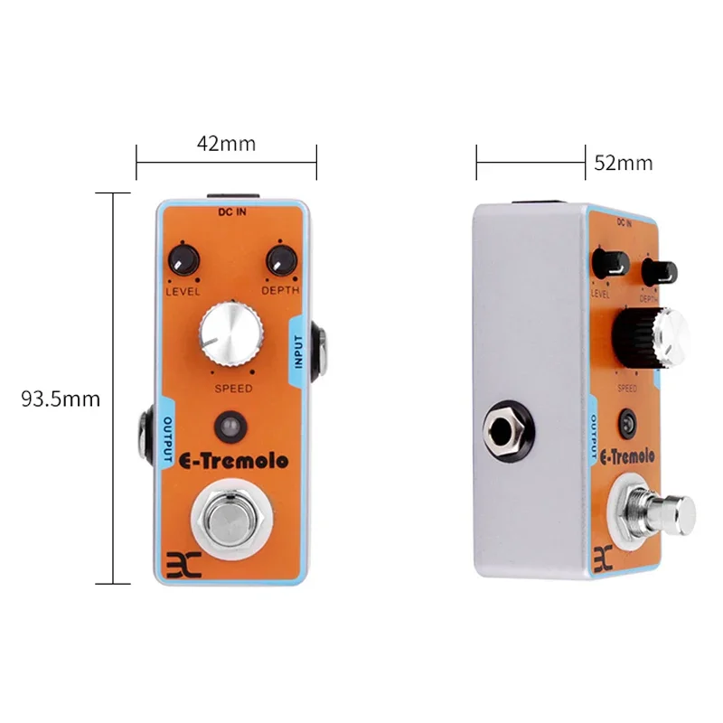 E-Tremolo Electric Guitar Effect Pedal Modulation Multi Effects Pedal with Metal Case Guitar Accessories