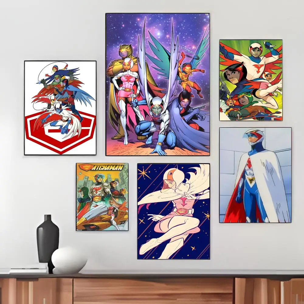 Sci Fi Anime S-Science Ninja Team Gatchaman Poster Pegatina artistica HD autoadhesiva impermeable para salon dormitorio
