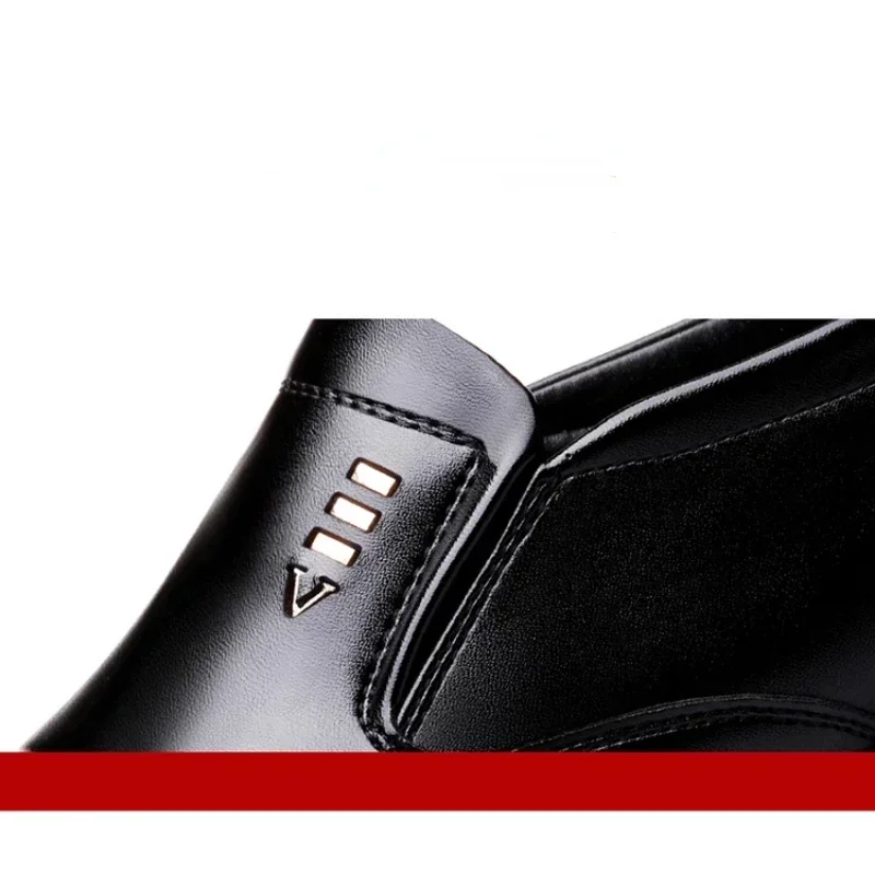 Dress Shoes PU Leather Fashion Men Business Dress Loafers Pointy Black Shoes Oxford Breathable Pointed Formal Wedding Shoes